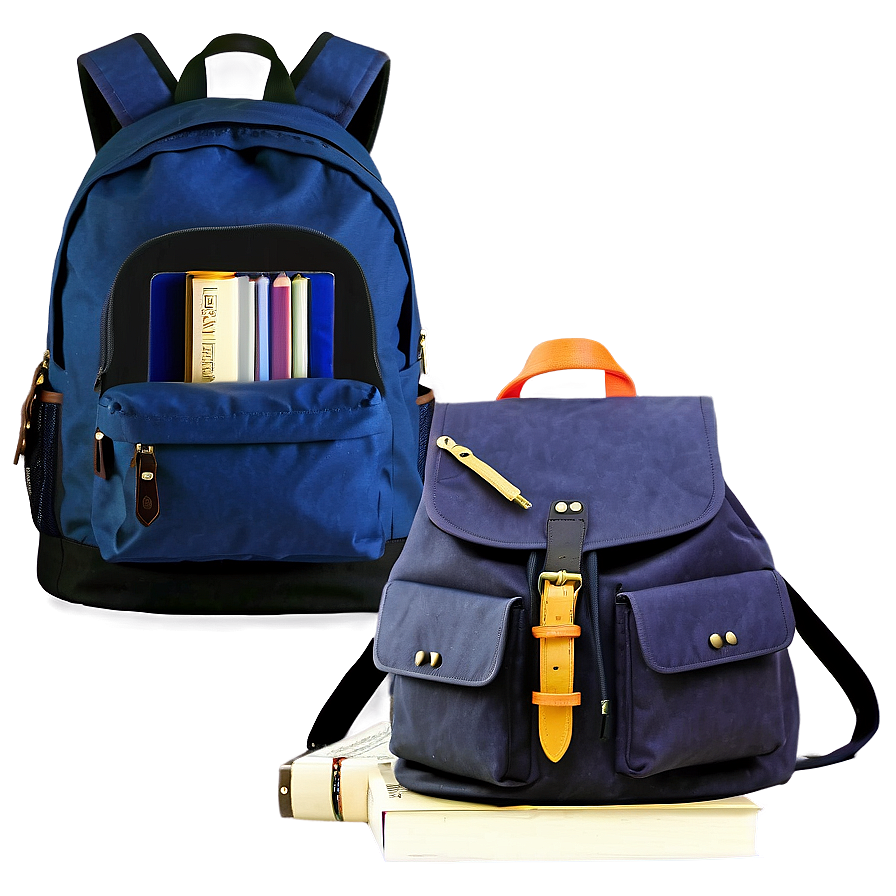 Student Backpack And Supplies Png Fdy