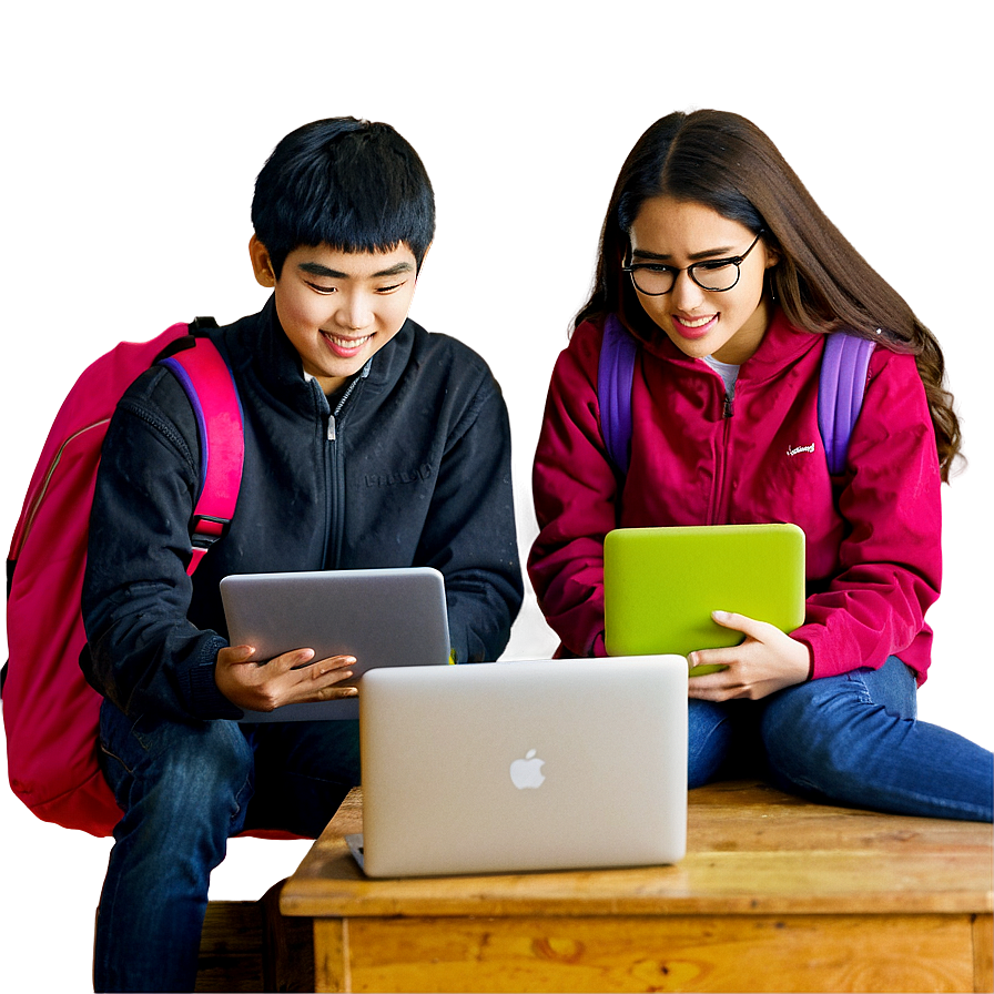 Student With Laptop Png Phh