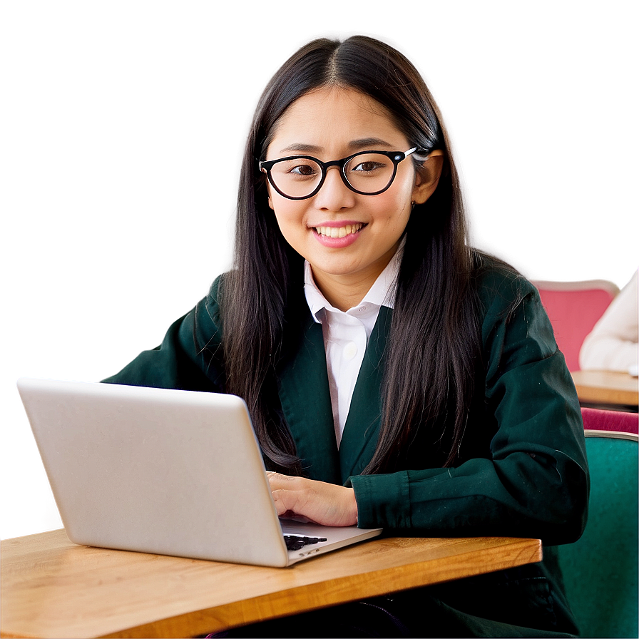 Student With Laptop Png Pjs