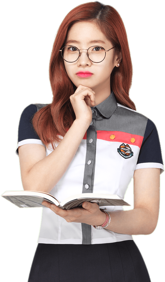 Studious Womanin Uniform Holding Book