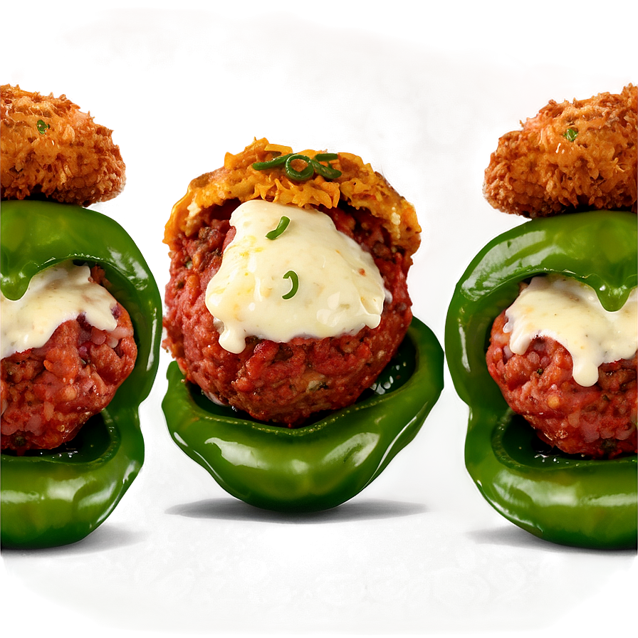 Stuffed Meatballsin Green Peppers