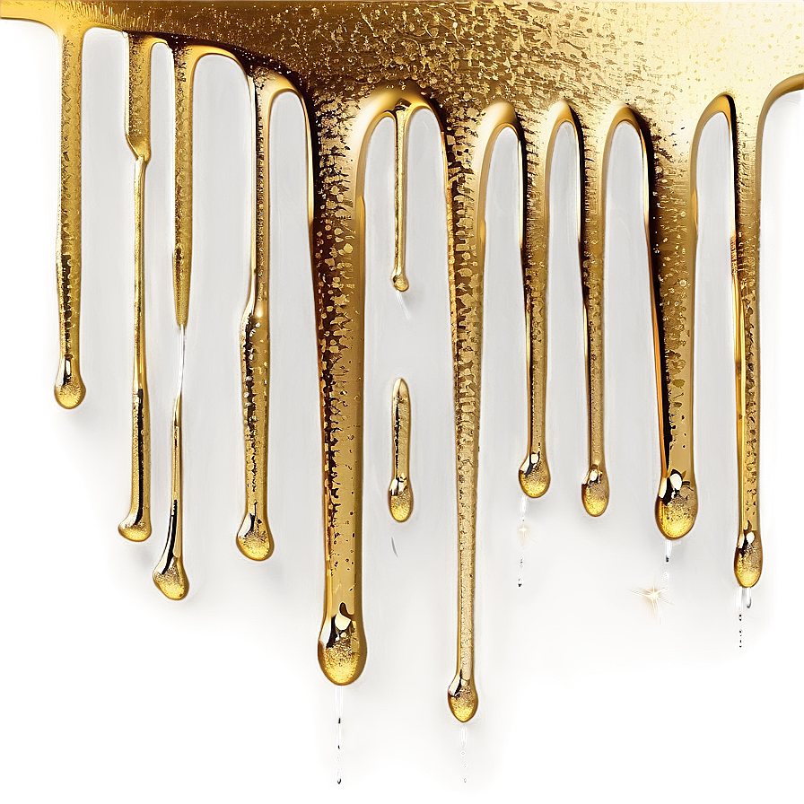 Stunning Gold Glitter Drip Png 69