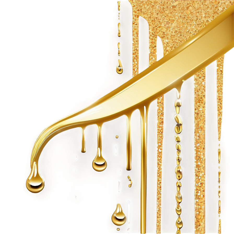 Stunning Gold Glitter Drip Png Rdw16