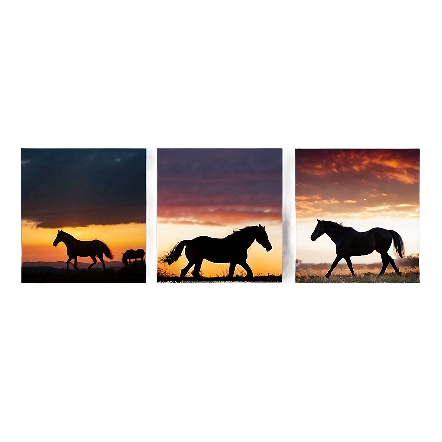 Stunning Horse Sunset Scenes Png 06292024