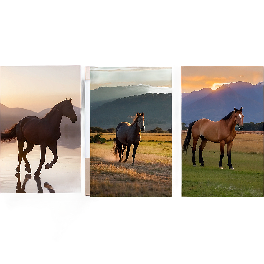 Stunning Horse Sunset Scenes Png 14