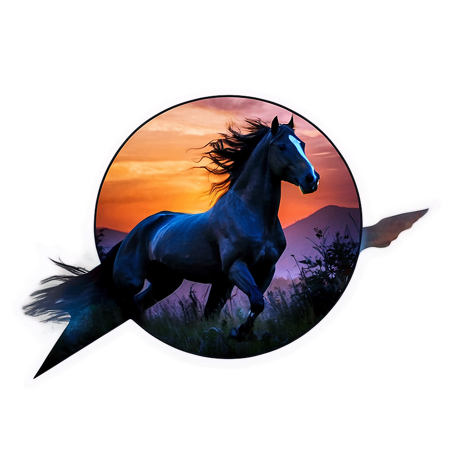 Stunning Horse Sunset Scenes Png 43