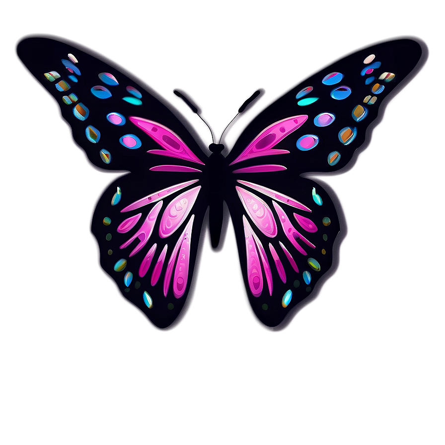 Stunning Pink Butterfly Art Png 32