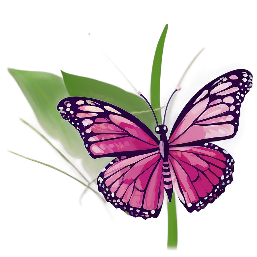 Stunning Pink Butterfly Art Png 49