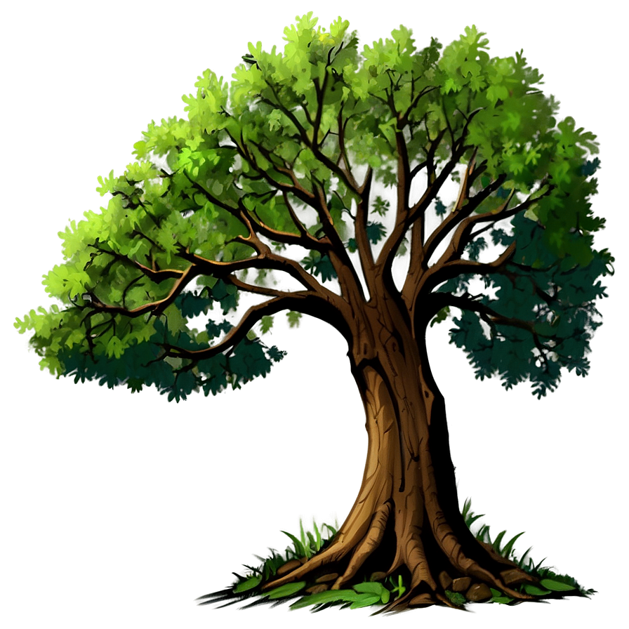 Sturdy Oak Tree Silhouette Png 06262024