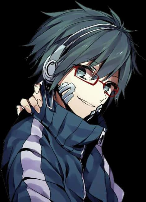 Stylish Anime Boywith Headphones