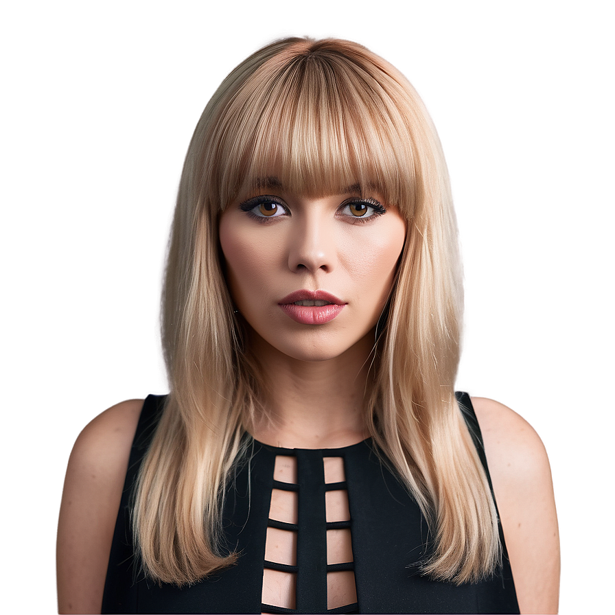 Stylish Blonde Bangs Look Png Uhw45