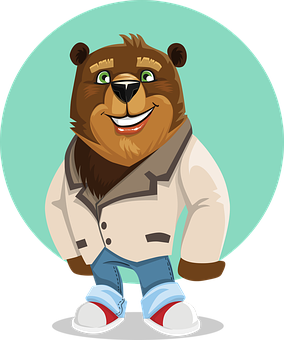 Stylish Cartoon Bear Illustration