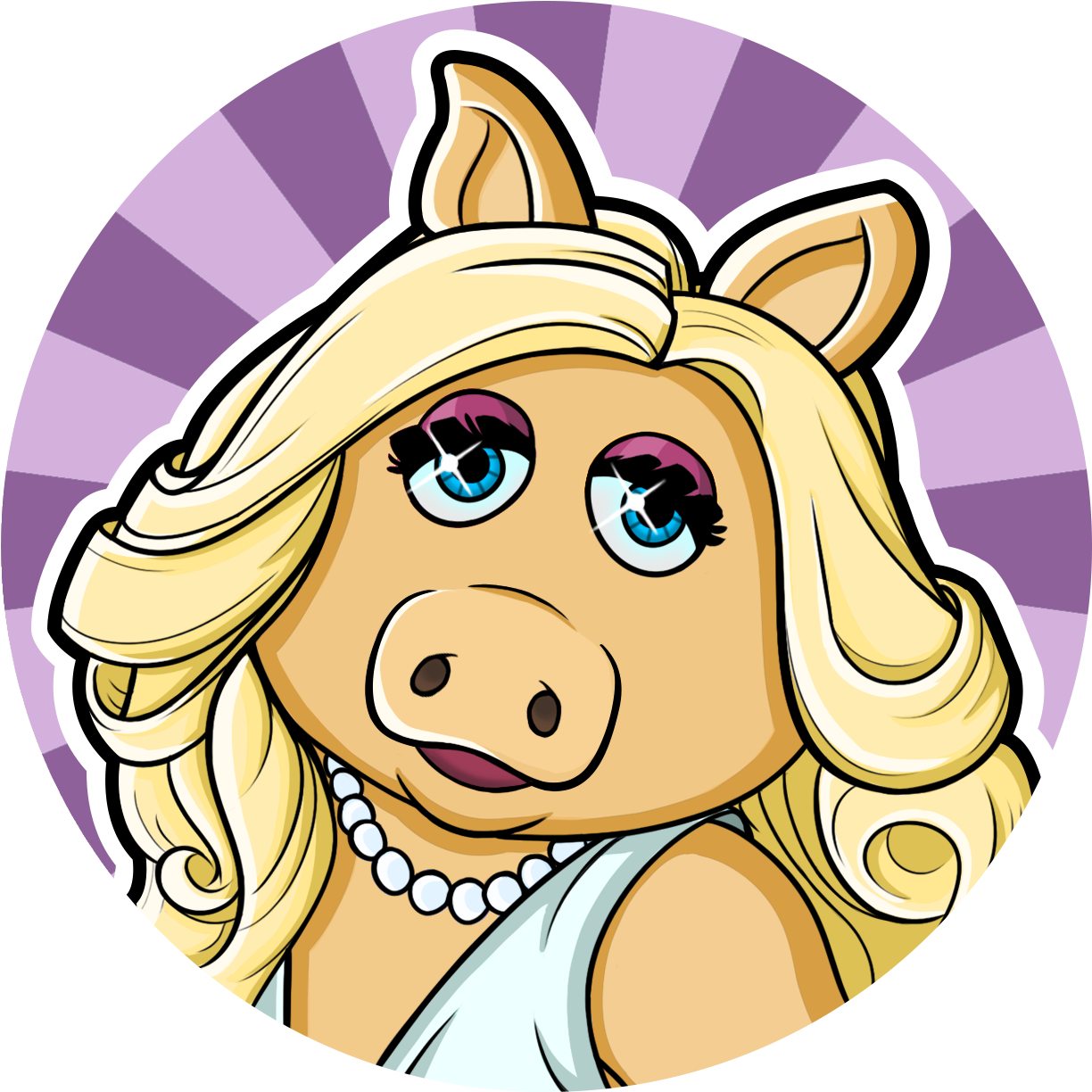 Stylish Cartoon Pig Portrait