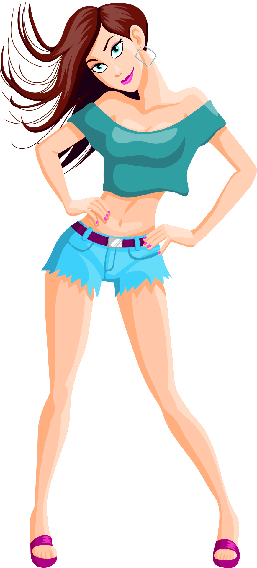 Stylish Cartoon Woman Vector