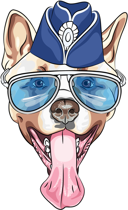 Stylish Dog With Capand Goggles