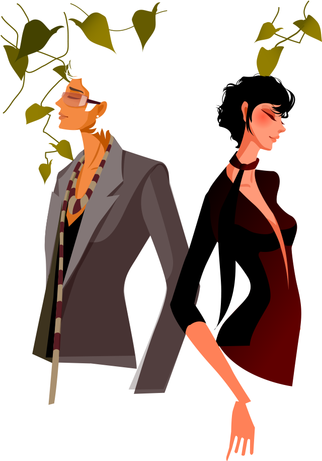 Stylish Duo Autumn Fashion Illustration