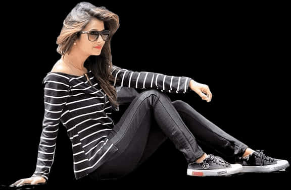 Stylish Girl Sitting Pose For Picsart