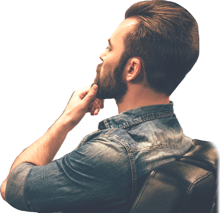 Stylish Man Contemplating Hairstyle