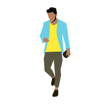 Stylish Man Walking Illustration