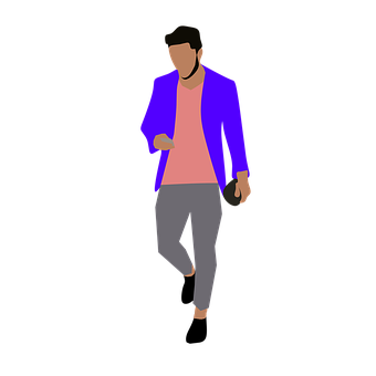 Stylish Man Walking Illustration