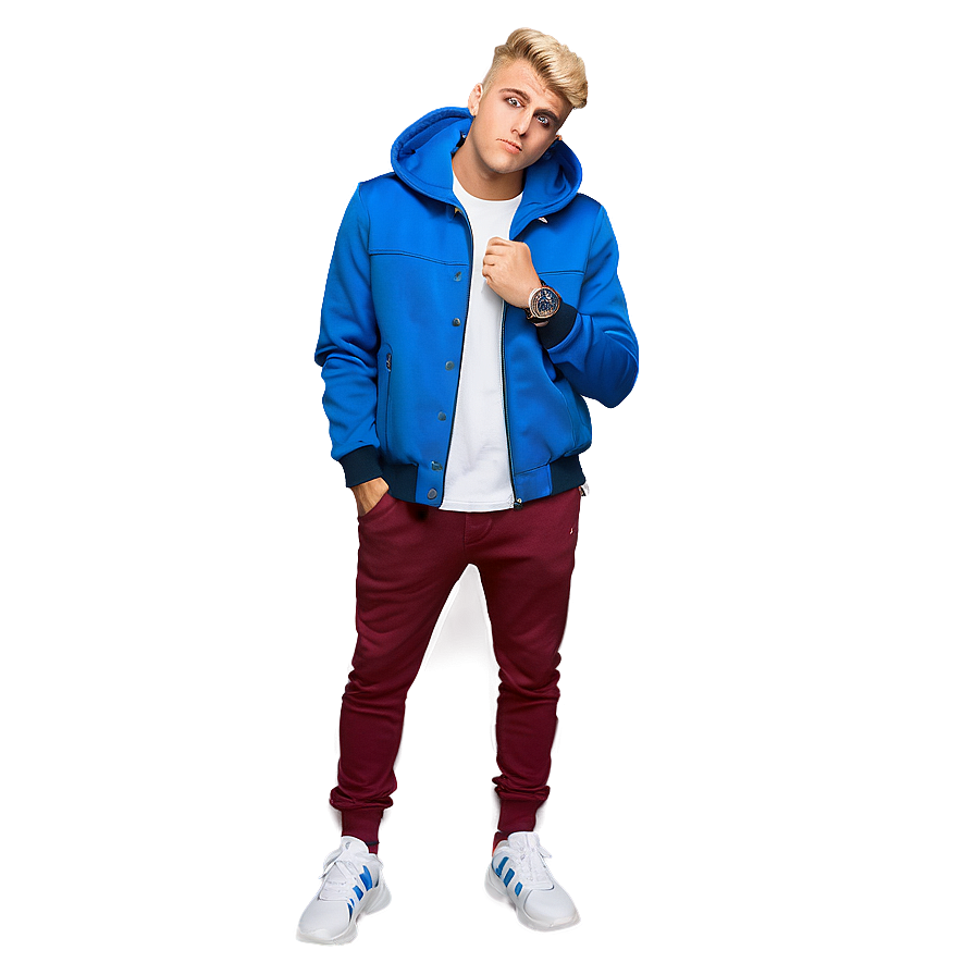 Stylish Manin Blue Jacketand Red Pants