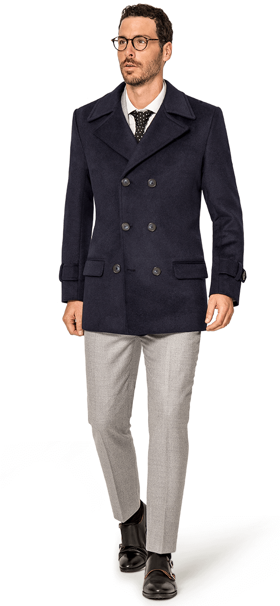 Stylish Manin Navy Pea Coat