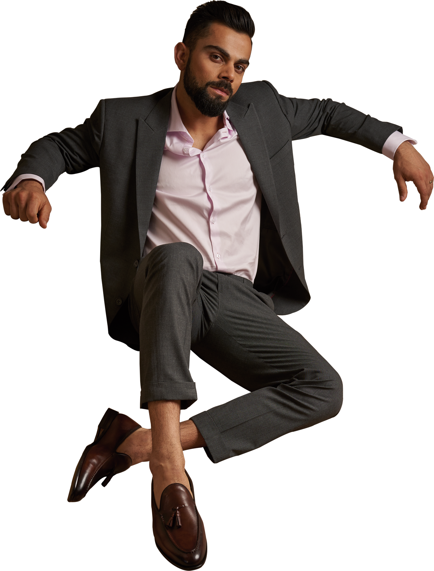 Stylish Manin Suit Seated Pose