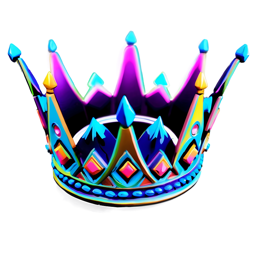 Stylish Neon Crown Png Flq