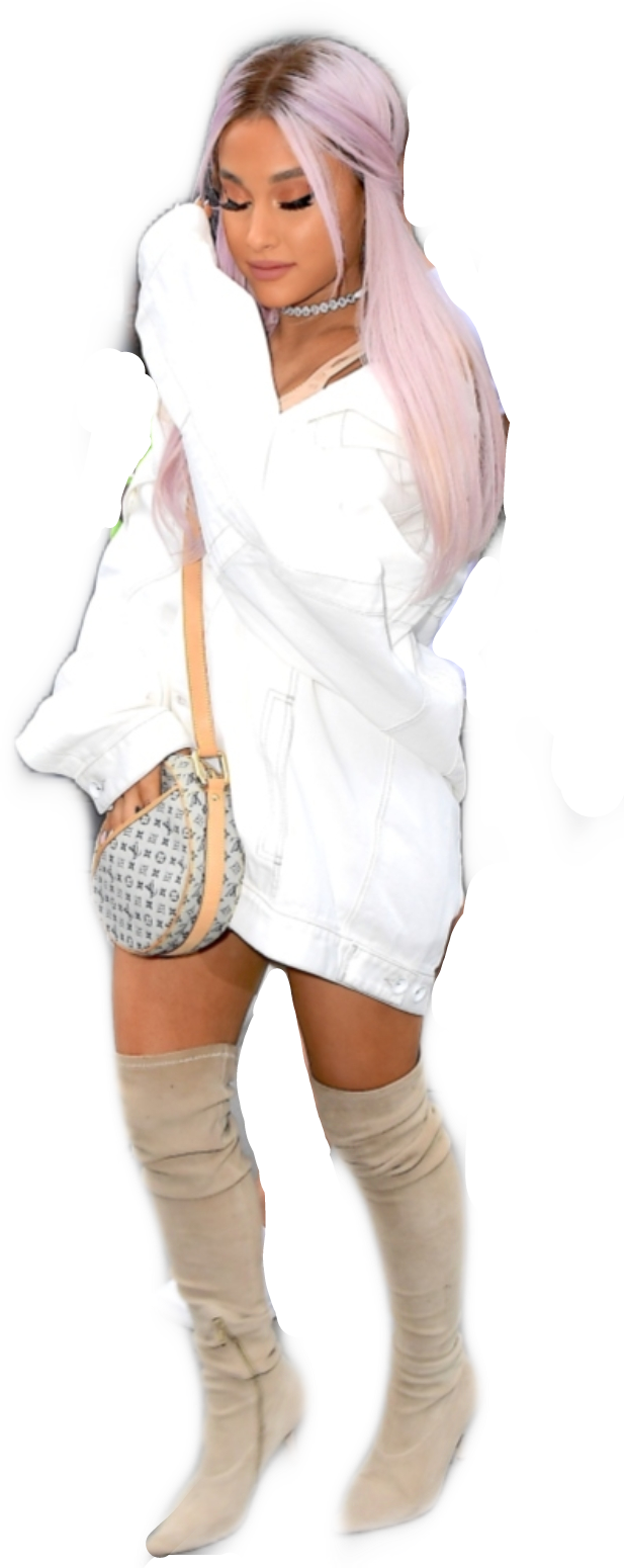 Stylish Pink Haired Womanin White Outfit