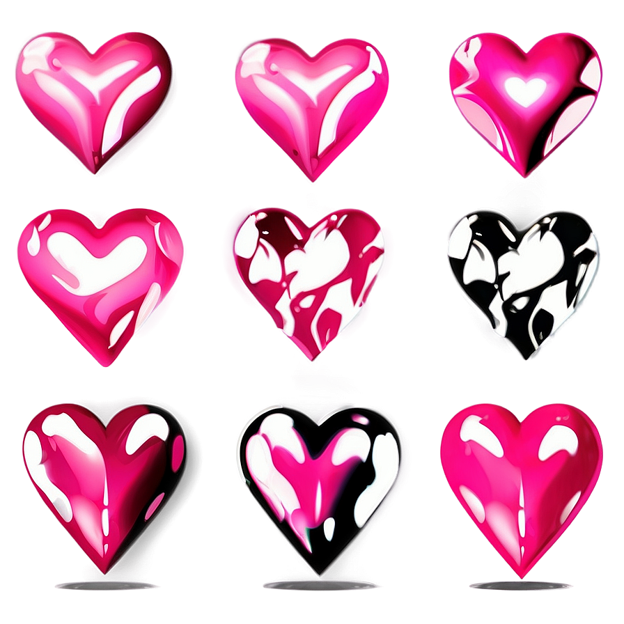 Stylish Pink Hearts Png Jmm89