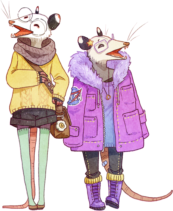 Stylish Possums Illustration