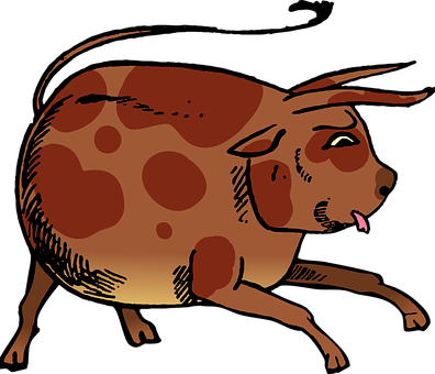 Stylized Ancient Egyptian Art Pig