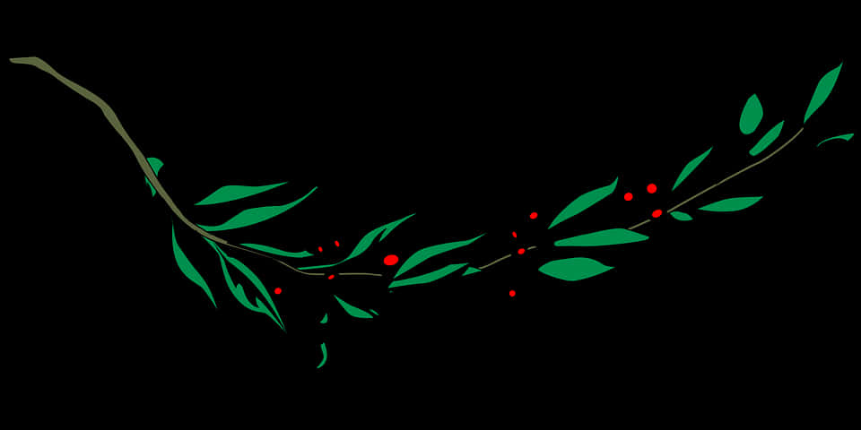 Stylized Bayleaf Branch Graphic