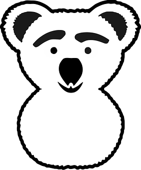 Stylized Bear Face Outline