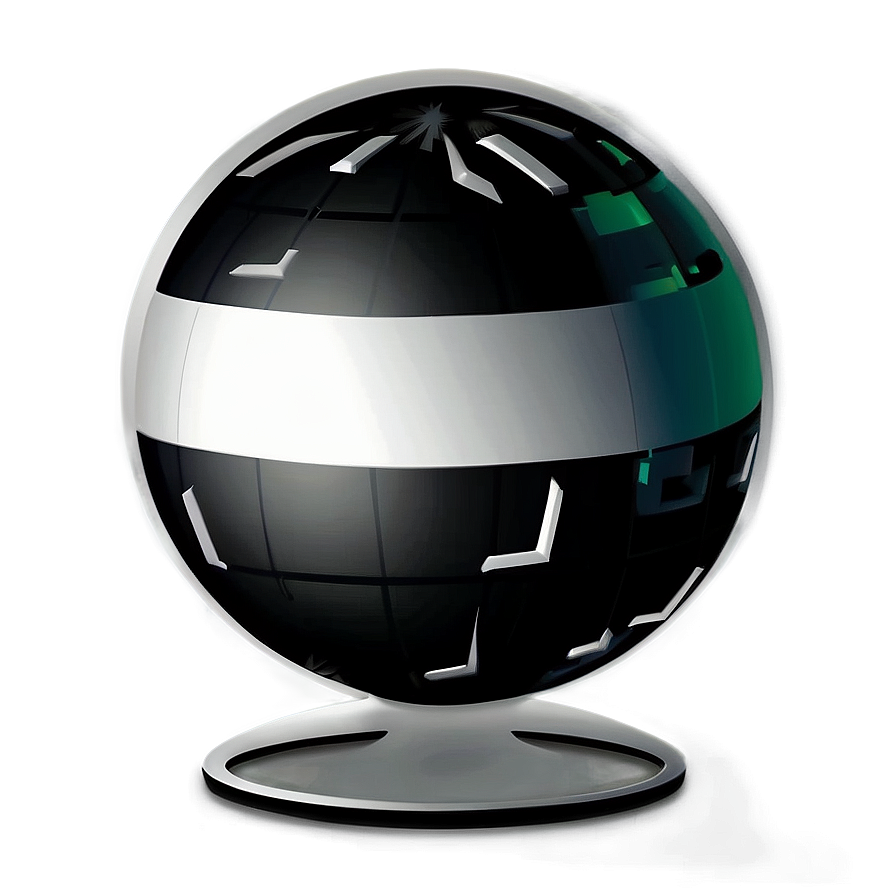 Stylized Black And White Globe Png Rkb