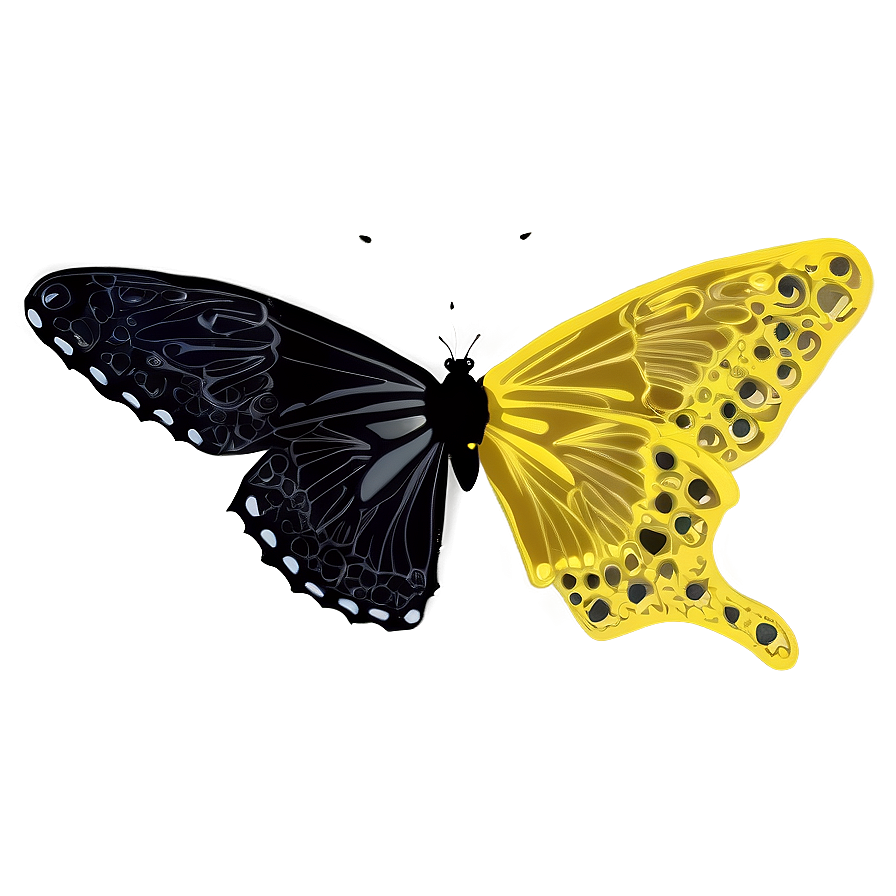 Stylized Black Butterfly Png Ilu48