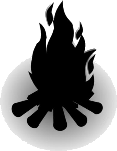 Stylized Black Flame Graphic