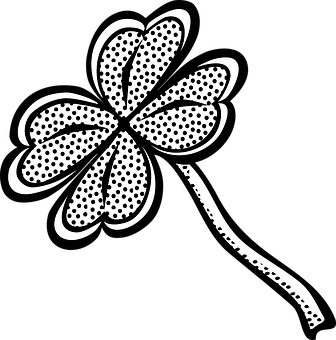 Stylized Blackand White Clover