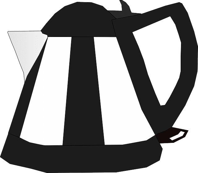 Stylized Blackand White Kettle