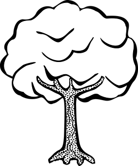 Stylized Blackand White Tree Illustration