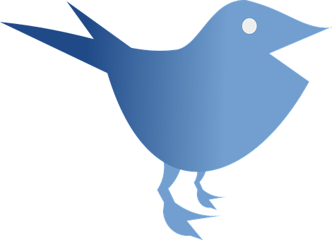 Stylized Blue Bird Silhouette