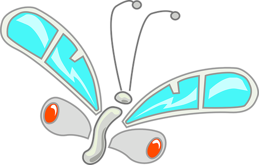 Stylized Blue Butterfly Graphic