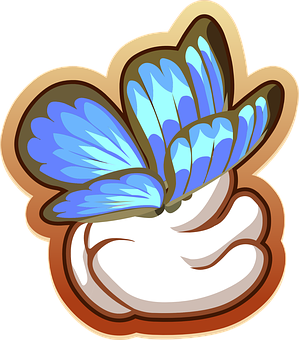 Stylized Blue Butterfly Graphic