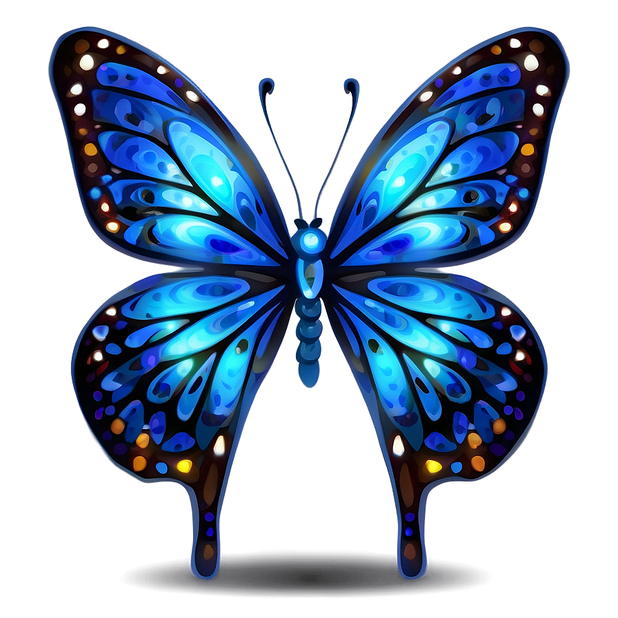 Stylized Blue Butterfly Png 13