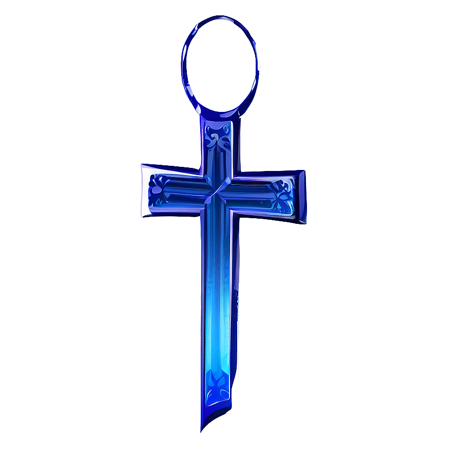 Stylized Blue Cross Feature Png Unc85