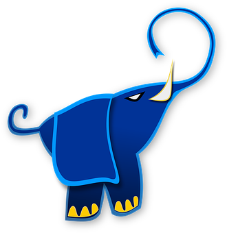 Stylized Blue Elephant Graphic