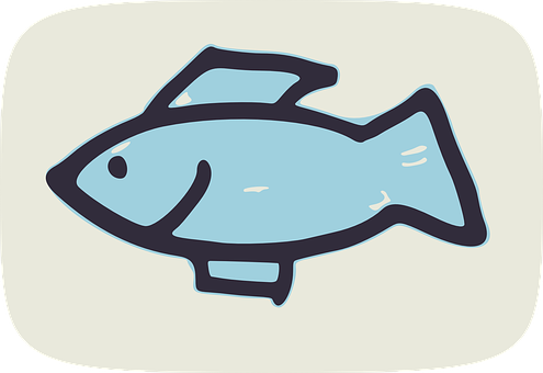 Stylized Blue Fish Illustration