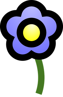 Stylized Blue Flower Illustration