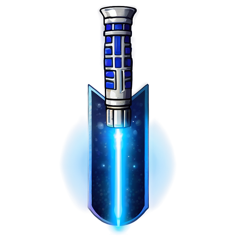 Stylized Blue Lightsaber Graphic Png 26