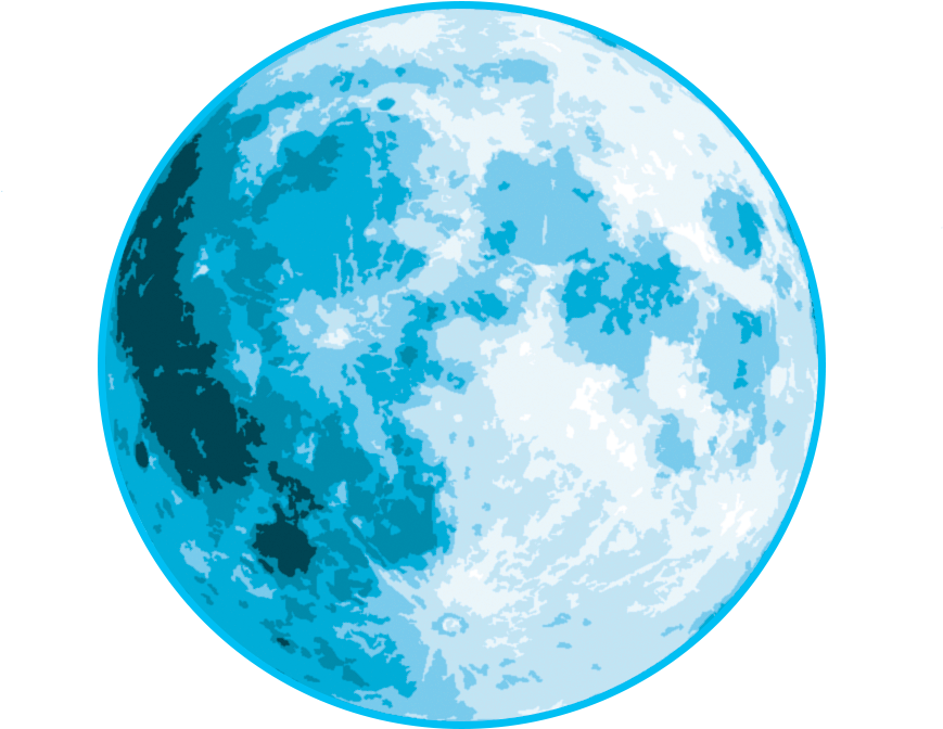 Stylized Blue Moon Illustration